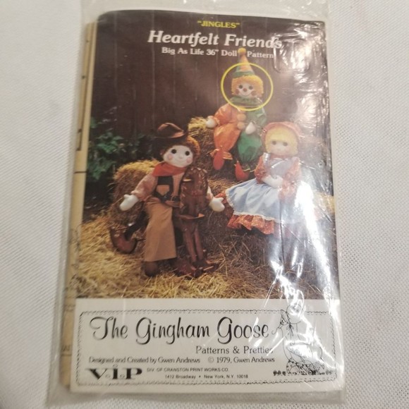 1979 The Gingham Goose Heartfelt Friends Jingles pattern. new unused Pat023 - Picture 2 of 6